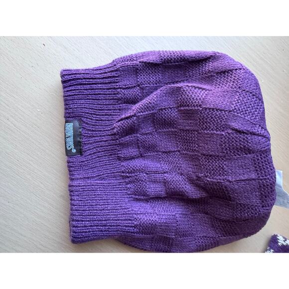 Mukluks Purple Knit Beanie Hat & Fair Isle Reversible Infinity Scarf Set - Picture 5 of 9